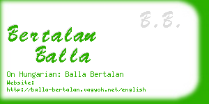 bertalan balla business card